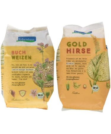 Health food store whole organic buckwheat pack of 6 (6 x 500 g) & organic golden millet 500 g Bundle with organic golden millet 500 g