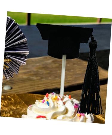 VINTORKY 12pcs Graduation Season Card 2023 Gradcupcake Topper Cupcake 2022 Topper Happy Graduation Diploma Mini Top Hat Graduation Caps Cake Topper Chinstrap Finished Product Paper Student Black 10X3.8X3.8CM - Buy Online on GoSupps.com