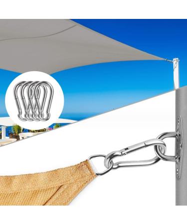 16 Pcs Stainless Steel M4 Carabiner Hooks - Durable Silver Snappy Key Rings for Fastening | 4x40 mm - Buy Online on GoSupps.com