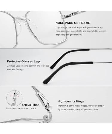 Reading Glasses Blue Light Blocking - Lightweight Anti-Glare Readers for Women with Spring Hinges - Black Frame Silver Bridge 2.25x Magnification - Buy Online on GoSupps.com