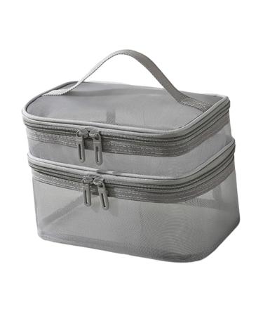 Sac pour Vernis Semi Permanent Trousse de Toilette de Voyage Grande Portable for Ensembles de manucure Articles de Toilette Vernis Ongles pour Flacons De Vernis Ongles(Gray) Gris