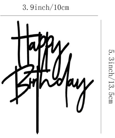 DIY Happy Birthday Cake Topper - Black Acrylic | Customizable Decorations - Buy Online on GoSupps.com