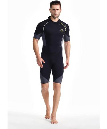 ZCCO Men's 1.5mm Shorty Wetsuit - Premium Neoprene, Back Zip, Short Sleeve for Diving, Spearfishing, Snorkeling, Surfing - Buy Online on GoSupps.com