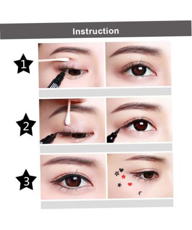 Eyeliner Stamp 2 in 1 Double-Head Waterproof Liquid Eyeliner Pen Make-Up Tool Black Heart Liquid Eyeliner - Buy Online on GoSupps.com