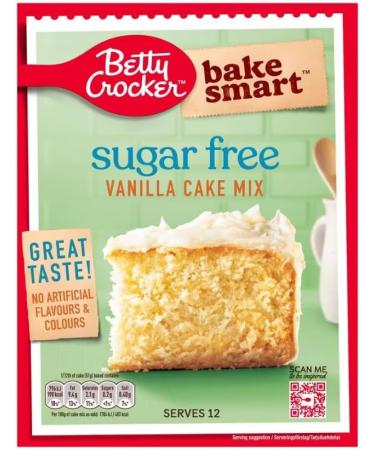 Betty Crocker | Bake Smart | Sugar Free | Vanilla Cake Mix 350g | No Artificial Flavours & Colours | Suitable for Vegetarians - Buy Online on GoSupps.com