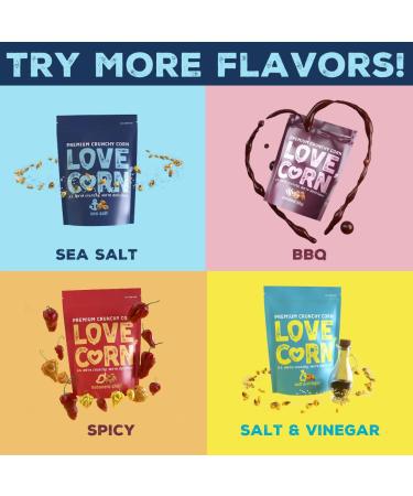 LOVE CORN Cheezy Snack | Crunchy Corn Cheese | 4oz x6 Bags | Non-Dairy Non-GMO Gluten-Free | Plant Based, Low-Sugar | 4oz (Pack of 6) - Buy Online on GoSupps.com