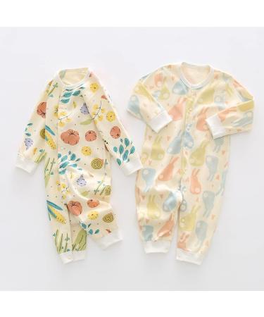 MAMIMAKA Baby Clothes Newborn Cotton Footed Pajamas - 6-9 Months Long Sleeve - E-Color - Buy Online on GoSupps.com