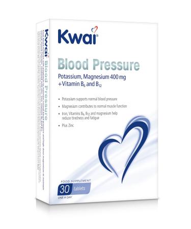 Kwai Blood Pressure | Tablets I Potassium to support normal blood pressure | Magnesium and Zinc contribute to normal muscle function (incl heart muscle) I Iron and Vitamins B6 & B12 improve energy levels | 30 tablets