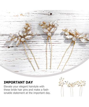 FRCOLOR 3 Pieces Bridal Wedding Hair Pins Jewellery Bridal Hair Pins Rhinestones Gold Leaf Crystal Pearl Hair Pins Vintage Wedding Hair Accessories for Women and Girls - Buy Online on GoSupps.com