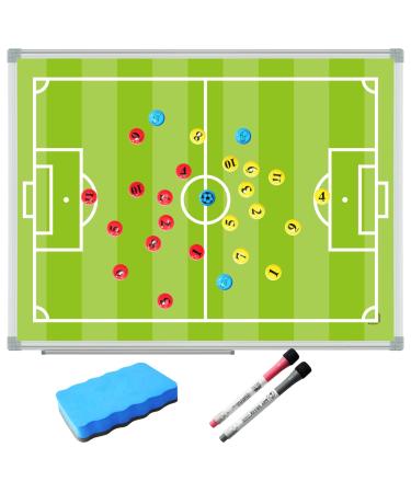 AutSport Magnetic Dry Erase Coaching Board,Large Double-Sided Tactics Board Aluminum Framed Great for Drills, Strategy and Training 24x18
