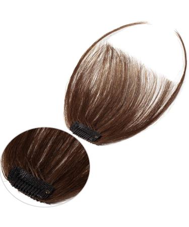 Clip In Bangs - 100% Remy Real Hair Medium Brown Extensions | Natural Smooth Fringe | Air Pony Hair Part #4 - Buy Online on GoSupps.com