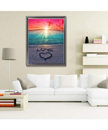 Sunset Love 5D Diamond Painting Kit | Beach Theme | Full Drill Crystal Rhinestone Picture Craft | Home Wall Decor Gift | 12x16in - Buy Online on GoSupps.com