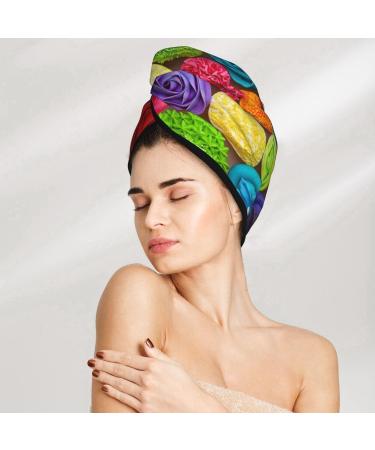 Buy Brightly Colored Cupcake Hair Towel Wrap | Quick Drying Turban with Button | Perfect for Effortless Hair Drying | International Shipping - Buy Online on GoSupps.com