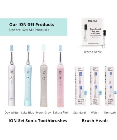 ION-Sei Electric Toothbrush - Patented Ionic Sonic Toothbrush (up to 31,000 Brush Movements/Minute) - Moon Grey - Buy Online on GoSupps.com