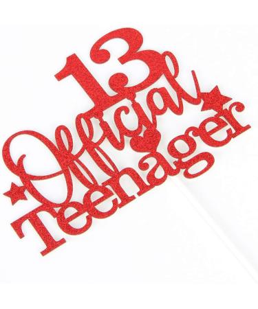 Tenhaisi Gilttery Red 13 Ofiicial Teenager Cake Topper Happy 13 Teenager Birthday Cake Topper Cheers to 13 Years Decoration - Buy Online on GoSupps.com