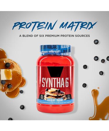 Syntha-6 Whey Protein Powder | High Protein Whey Protein Concentrate Whey Protein isolate Milk Protein Isolate & Micellar Casein | 22g Protein 10g EAAs Essential Amino Acids | 2.91LB 28 Servings (Blueberry Pancake) Blueberry Pancake 28 Servings (Pack of 1 - Buy Online on GoSupps.com