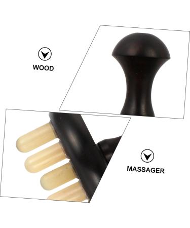 Beavorty 3 STK Massage Gua Sha Brush Set - Handheld Sandalwood Massage Comb for Back Care - Purple & Black 6x6cm - Buy Online on GoSupps.com