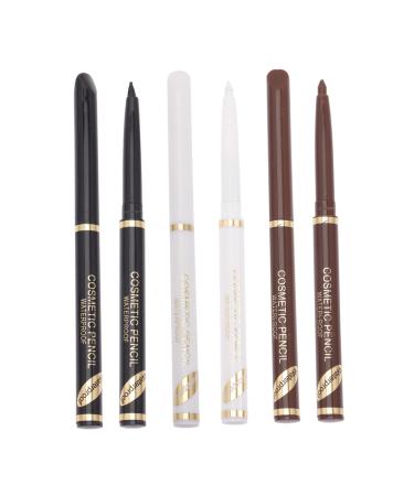 KALLORY 6pcs Beard Filler Pen Turnicate Kit Men Liquid Eyeliners Barber Supplies Portable To Rotate Pencil