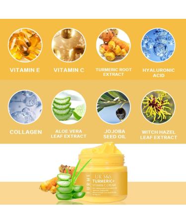 Turmeric & Vitamin C face cream. Anti-aging cream that reduces dark spots and brightens skin. Heals acne and repairs damaged skin. Soften and smoothens skin. - Buy Online on GoSupps.com