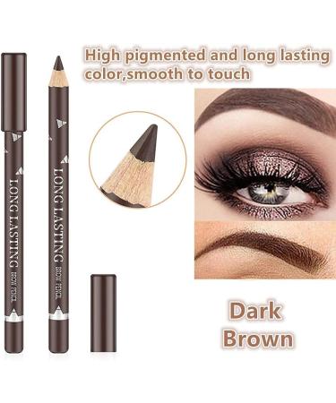 Mysense 12 PCS Dark Brown Eyebrow Pencil Set Waterproof Eyebrow Pen Long Lasting Eyeliner Professional Eye Makeup Brow Tint Pen(Dark Brown-12PC) - Buy Online on GoSupps.com