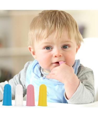 4pcs Toddler Training Toothbrushes for Babies | Silicone Teething Cleaning Bristles | Oral Care Set for Infants and Toddlers | Finger Massager included | Assorted Colors - Buy Online on GoSupps.com