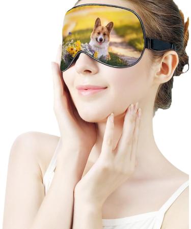 Adjustable Cat Corgi Sleep Mask - Super Soft Eye Cover for Travel and Nap - Buy Online on GoSupps.com