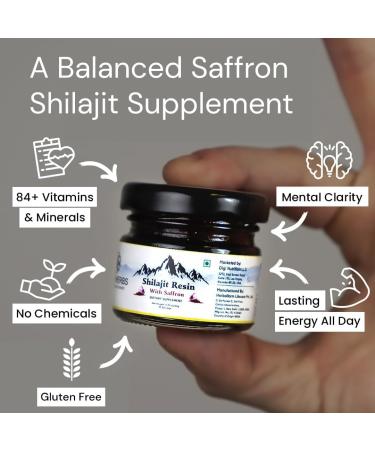 Pure Shilajit Resin with Saffron - Sourced from The Himalayas Natural Humic and Fulvic Acid Trace Minerals Supplement for Energy Immune Support Memory and Mood Boost (30g Pack of 3) 1.06 Fl Oz (Pack of 3) - Buy Online on GoSupps.com