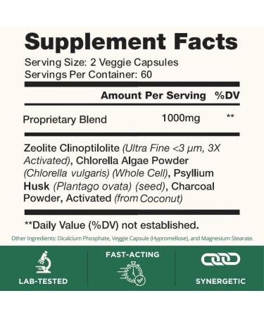 SORBOLIT Colon Cleanse Formula + Debloat - Zeolite Detox, Chlorella, Activated Charcoal & Psyllium Husk Fiber for Gut Health, Gut Cleanse, Colon Detox & Digestive Balance 120 Vegan Capsules - Buy Online on GoSupps.com