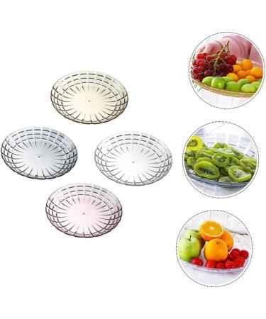 PRETYZOOM Home Fruit Tray 4pcs Snack Dried Multifunction Plates Fruits Small Household Candy Fruit Style European Trays Home 21X21CM Yellow - Buy Online on GoSupps.com