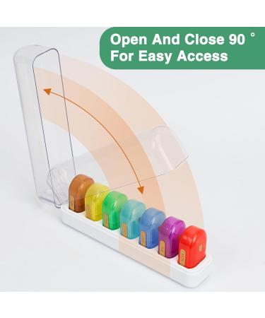 FYY Travel Pill Organizer - 14 Compartment Daily Pill Box for Vitamins Supplements & Medication - Portable Detachable Case - Perfect for Purse & Pocket - White 7 Days - Buy Online on GoSupps.com