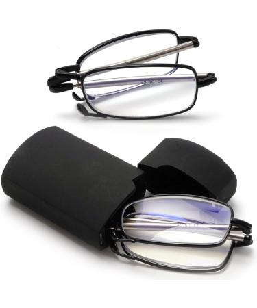 VANANA Folding Reading Glasses - Blue Light Blocking Spring Hinge Pocket Size (2 Pairs) with Hard Cases - International Shipping Available - Buy Online on GoSupps.com