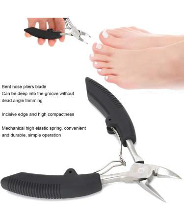 Cuticle Scissors Ingrown Toenail Clipper Stainless Steel Convenient Thick Ingrown Toe Nail Clippers for Correct Embedded Nails Relieve Pain(Black) - Buy Online on GoSupps.com