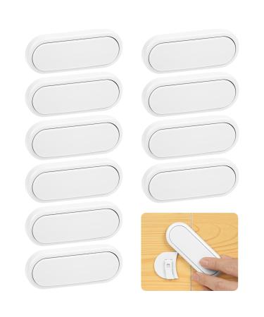 HOTUT Cupboard Locks for Children 10 PCS Child Safety Cupboard Locks Baby Proof Child Safety Cupboard Locks Children Proof Latches for Kitchen Door Drawer Closet Refrigerator - White White-10pcs