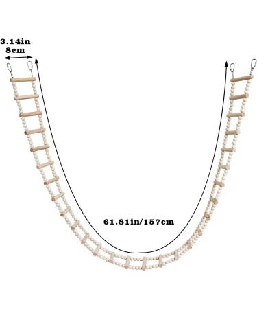 Wooden Bird Ladder & Climbing Toys for Parrots Hamsters & More - 28 Ladders (61.81 x 3.14 in) - Perfect for Fun & Exercise - Buy Online on GoSupps.com