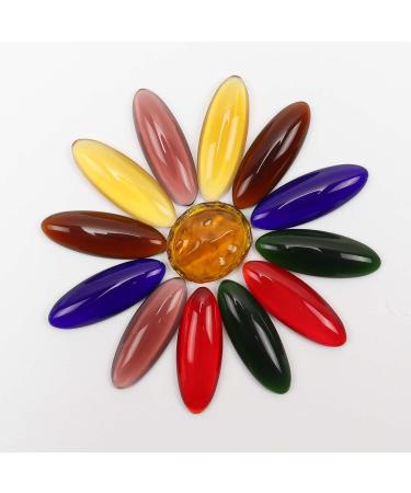 100PCS 25mm Green Oval Glass Jewels for Tiffany Style Lampshades, Window Panels, and Suncatchers - Buy Online on GoSupps.com