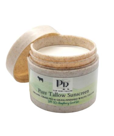 Grass Fed Tallow Sunscreen Wagyu Tallow Skincare Organic Tallow Grass Finshed Tallow Pure Render SPF 50 Made in U.S.A