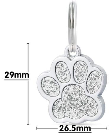 Buy Engraved Dog & Cat ID Tags | Custom Silver Pet Tags with Paw Print Motif - Buy Online on GoSupps.com