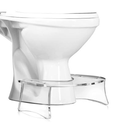 STAUBER Best Potty Stool - Squatting Toilet Stool (Clear Acrylic, 6.5" Height)