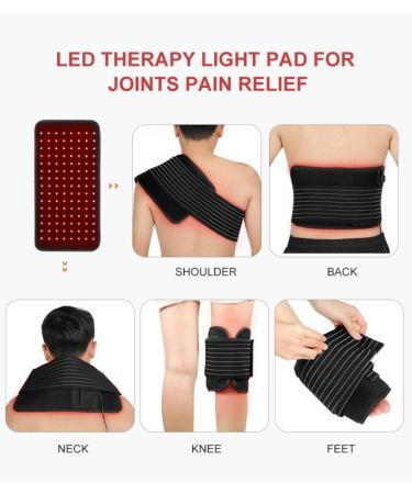 LOVTRAVEL 2021 Red Light Therapy Wearable Wrap 5 Piece Set for Pain Relief | Large Pads with 660nm LED Red Light and 850nm Near Infrared Light - Buy Online on GoSupps.com