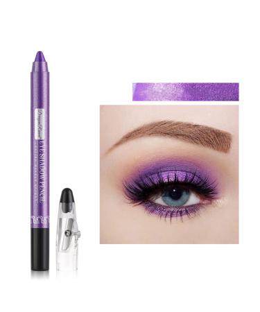 Eyeshadow Pen Crayon Waterproof Eyeshadow Stick Shimmer Cream Eye Shadow Pencil Lasting Waterproof And Not Blooming Pearlescent Eyeliner Pencil Create Glitter Eye Makeup (Pearly Purple)