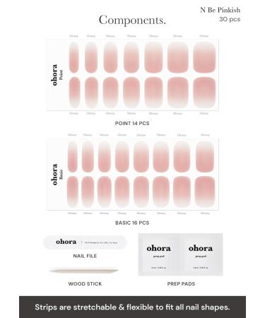 ohora Semi Cured Gel Nail Strips - N Be Pinkish | Salon-Quality Long Lasting & Easy to Apply | Includes Prep Pads Nail File & Wooden Stick - International Shipping Available - Buy Online on GoSupps.com