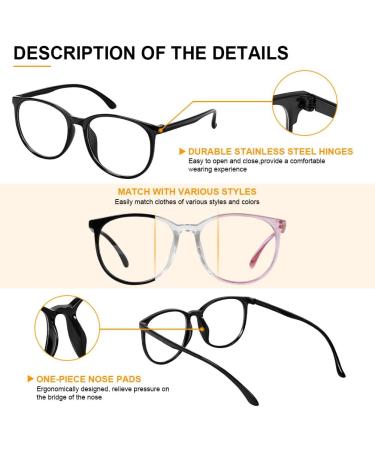 Aomig Blue Light Glasses - 3PC Gaming & Reading Glasses for Eye Protection | Unisex Black White Pink Options - Buy Online on GoSupps.com
