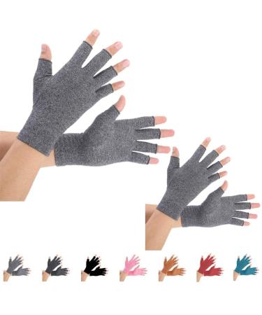 Brace Master 2 pairs arthritis gloves support for compression gloves and warmth for hands finger joint relief from pain in rheumatoids arthrosis RSI carpal tunnel (s gray) S gray - Buy Online on GoSupps.com