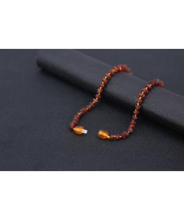 Baltic Amber Unisex Necklace - Cognac Raw, 14 Inches - Knotted, Raw Beads (1 Pack) - Buy Online on GoSupps.com