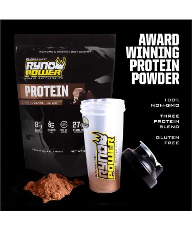 Buy Ryno Power All Natural Whey Protein 2lb - Chocolate Flavor Non-GMO 100% Whey No Fillers 20 Servings - International Shipping Available - Buy Online on GoSupps.com