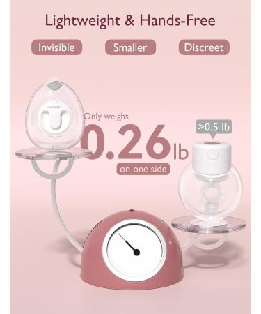 MomcoZy Ultra-Light Milk Pump V2 | Portable Double Electric Pump 27 Combinations Low-Noise & Pain-Free | Dusty Rose Flanges 17/19/21/27 mm - Best for On-the-Go Moms - Buy Online on GoSupps.com