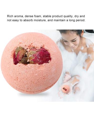 Natural Essential Oil Bath Bombs With Dried Flowers for Relaxation & Skin Moisturization - Perfect Gift for Girlfriend, Women, Mother (Pink Rose) - Buy Online on GoSupps.com