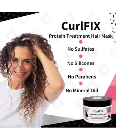 CurlFIX Protein Treatment Hair Mask - 100% Vegan Deep Conditioner for Damaged Hair | Plant-Based Proteins & Essential Amino Acids | 11.8 fl oz - Buy Online on GoSupps.com