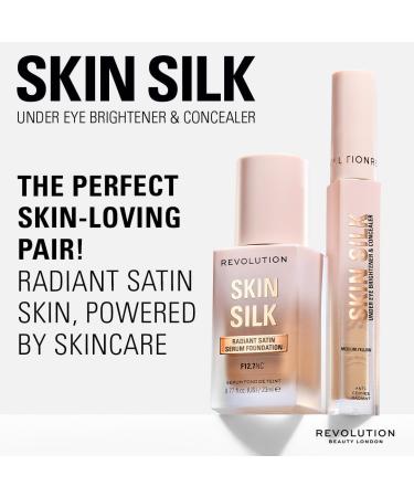 Revolution Skin Silk Radiant Serum - Illuminateur contour des yeux - Hydrate et lisse avec acide hyaluronique et squalane - Vegan & Cruelty-Free - Light Peach - 4 ml - Buy Online on GoSupps.com
