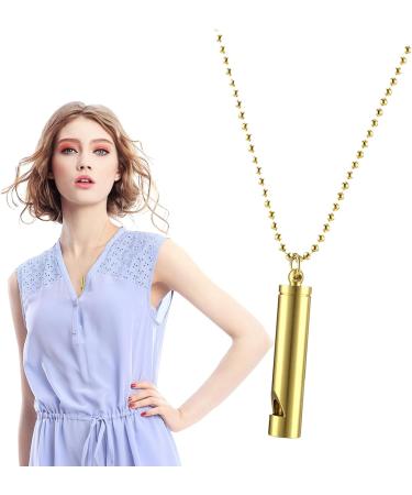 HiXip Stress Relief Necklace | Stainless Steel Anti Vaping Necklace | Calm Stress Spiritual Meditation Necklace for Habitual Breath Practice Breathwork Stress Relief Gold - Buy Online on GoSupps.com